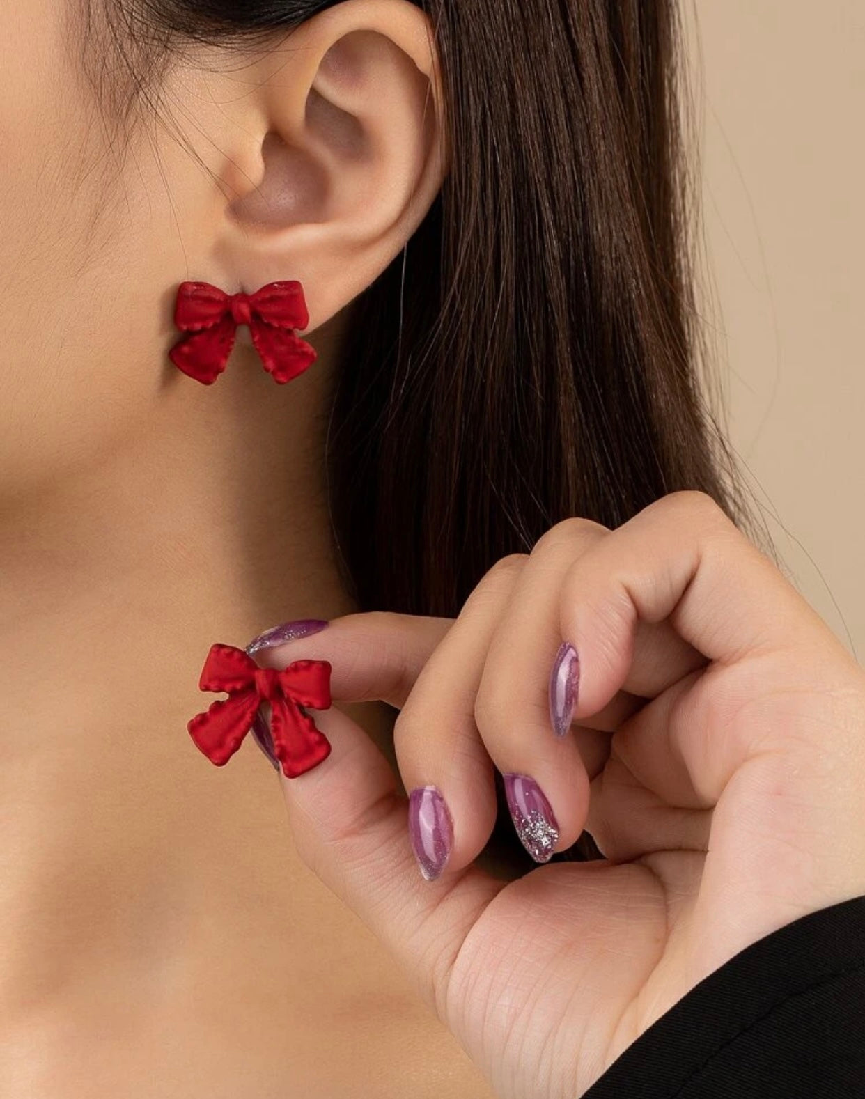 Minimalist Style Elegant Bowknot Design Stud Earrings,