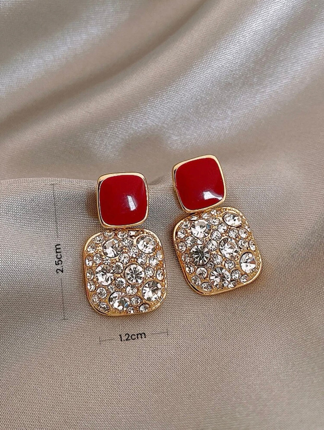Rhinestone Decor Drop Earrings