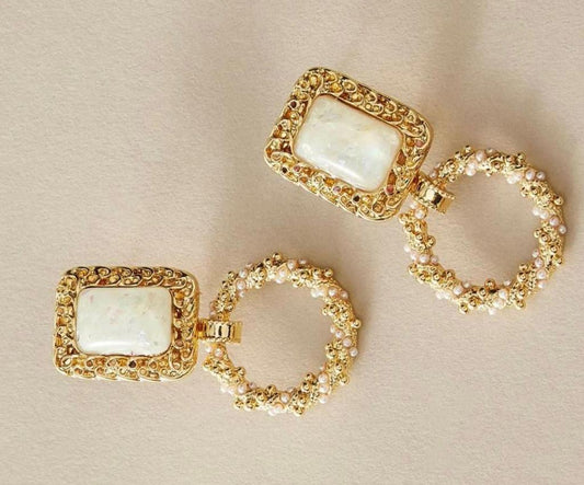Textured Square Drop earrings