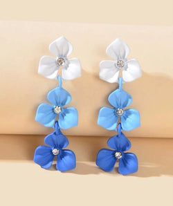 Rhinestone Decor Flower Drop Earrings