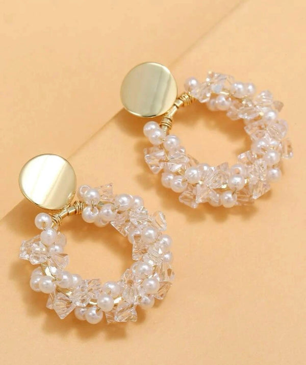 Faux Pearl Decor Drop Earrings