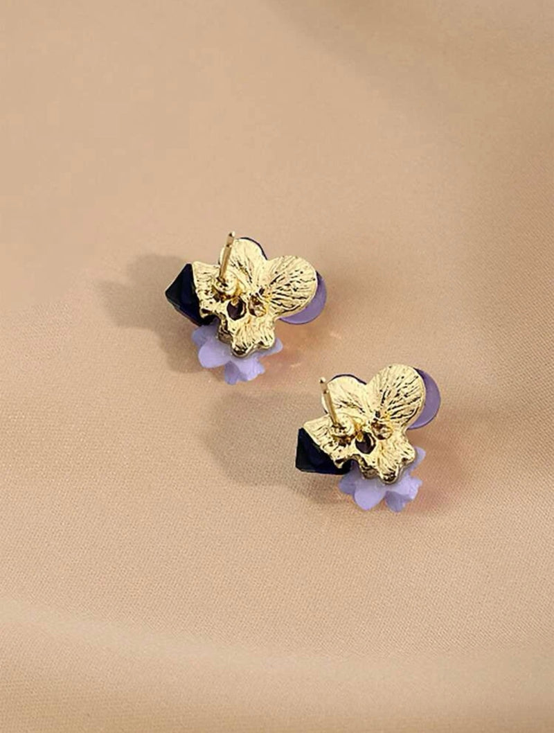 Flower Decor Stud Earrings