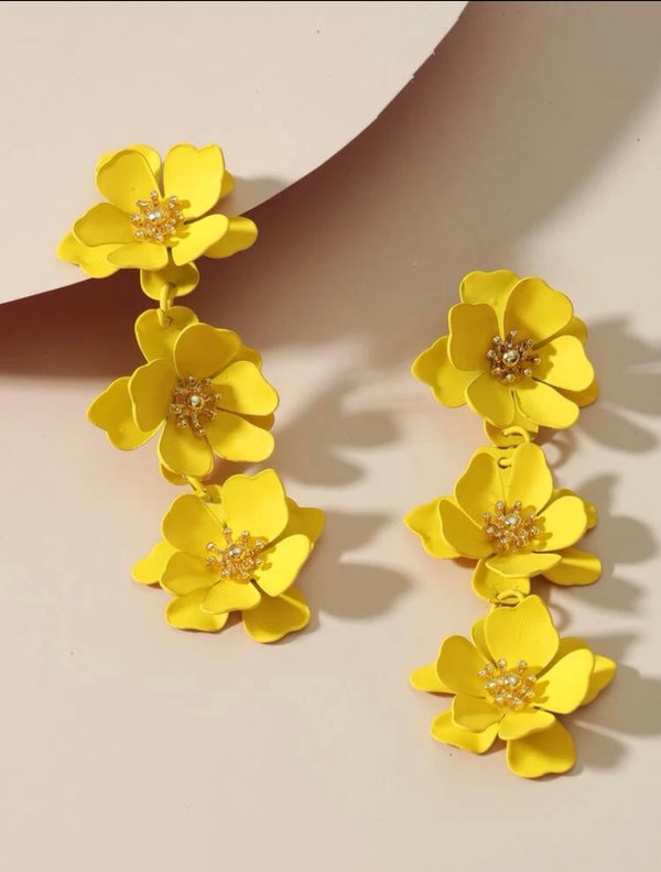 Flower Decor Drop Earrings