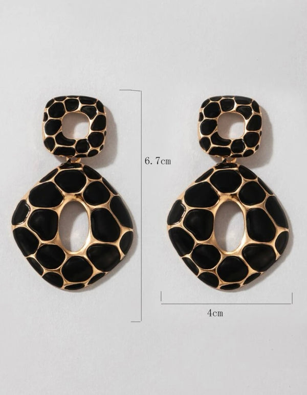 Two Tone Geometric Earrings