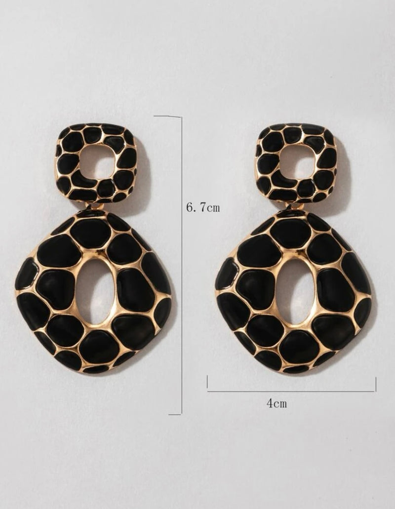 Two Tone Geometric Earrings