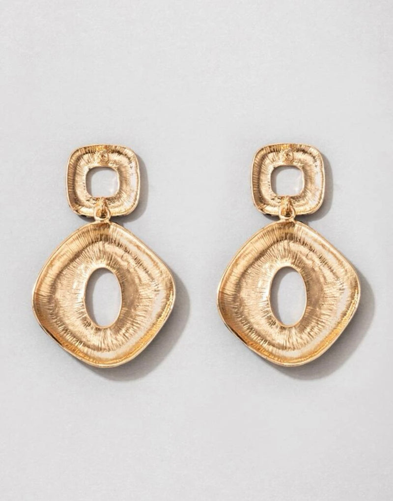 Two Tone Geometric Earrings