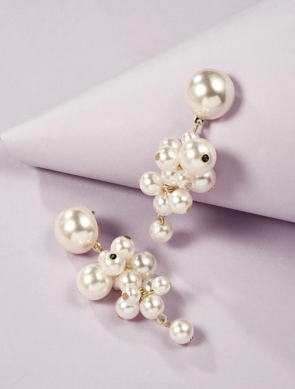 Faux Pearl Decor Drop Earrings