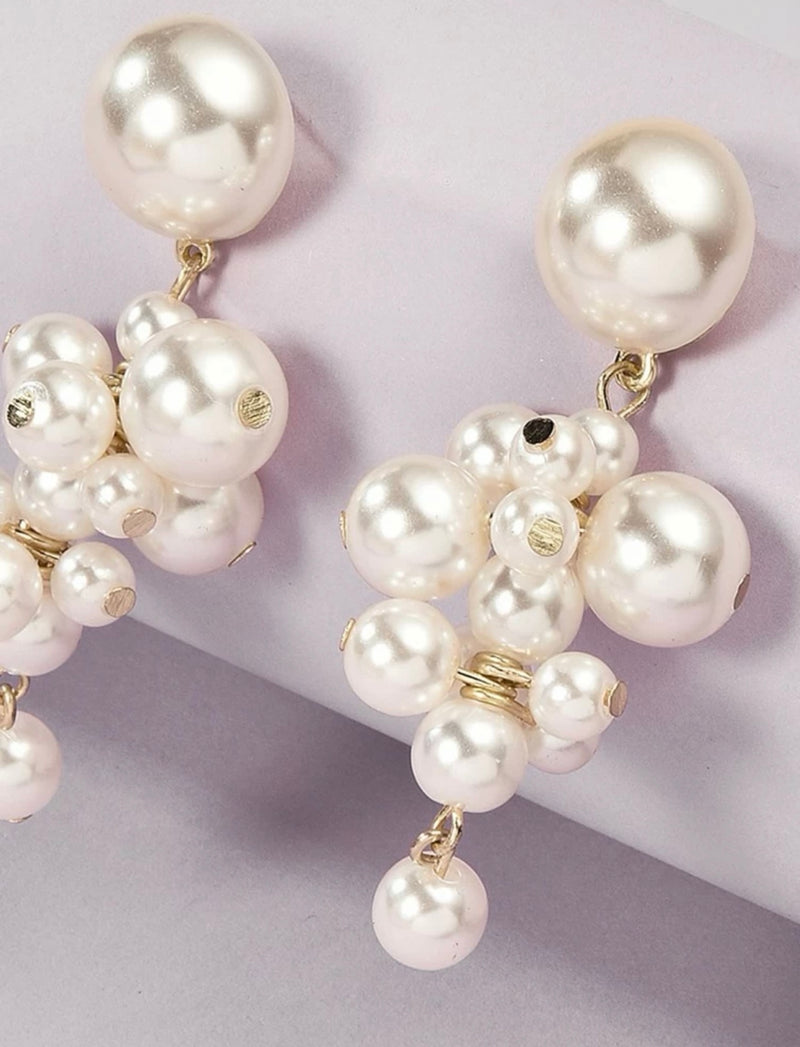 Faux Pearl Decor Drop Earrings