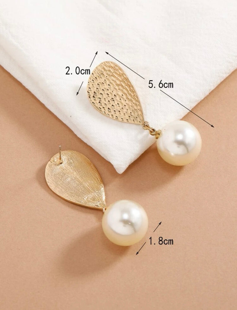 Faux Pearl Drop Earrings