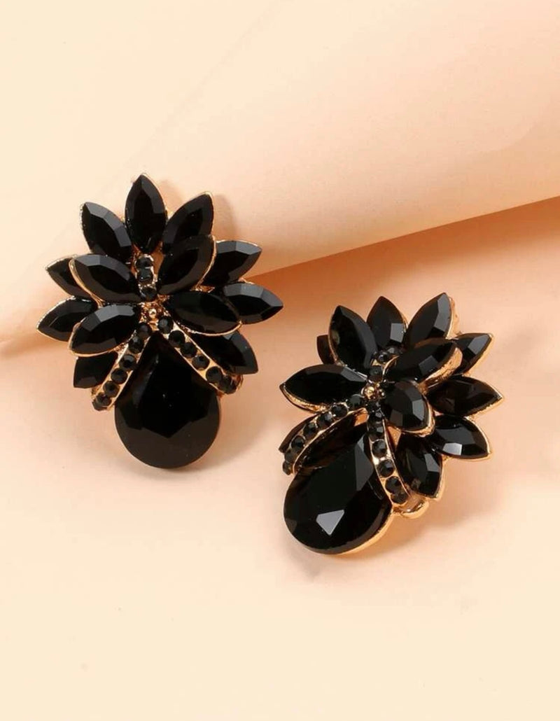 Rhinestone decor earrings