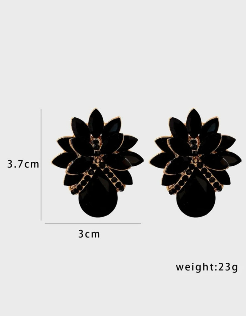 Rhinestone decor earrings