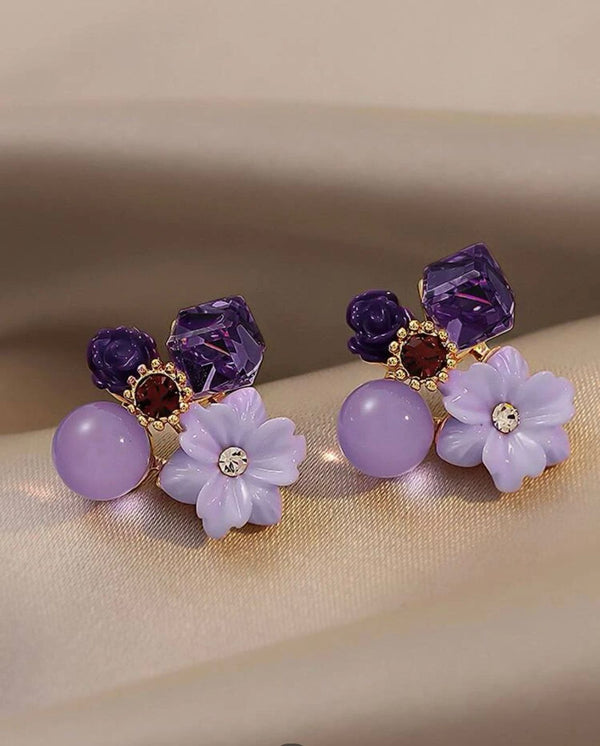 Flower Decor Stud Earrings