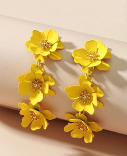 Flower Decor Drop Earrings