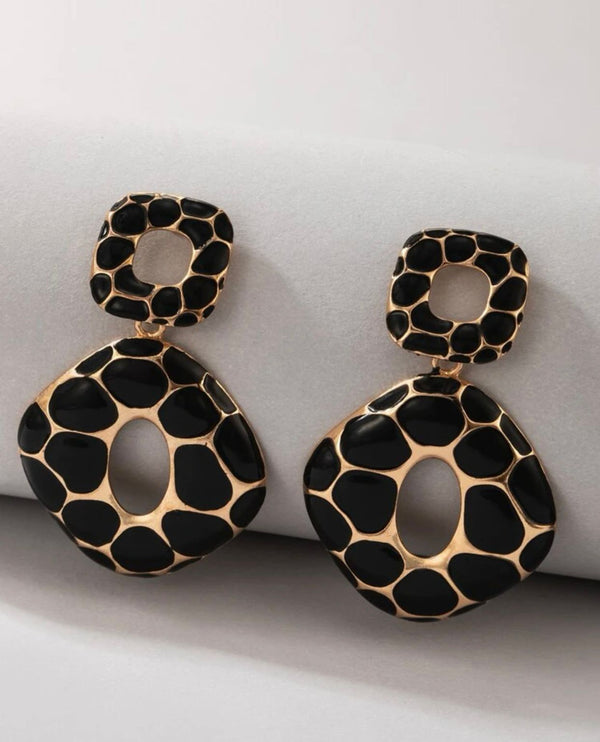 Two Tone Geometric Earrings