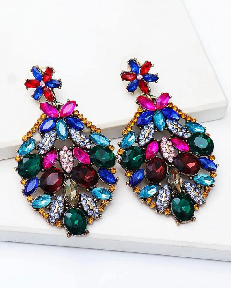 Rhinestone Decor Drop Earrings