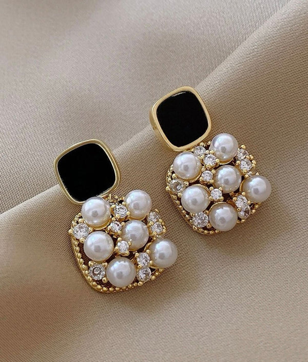 Faux Pearl Decor Drop Earrings