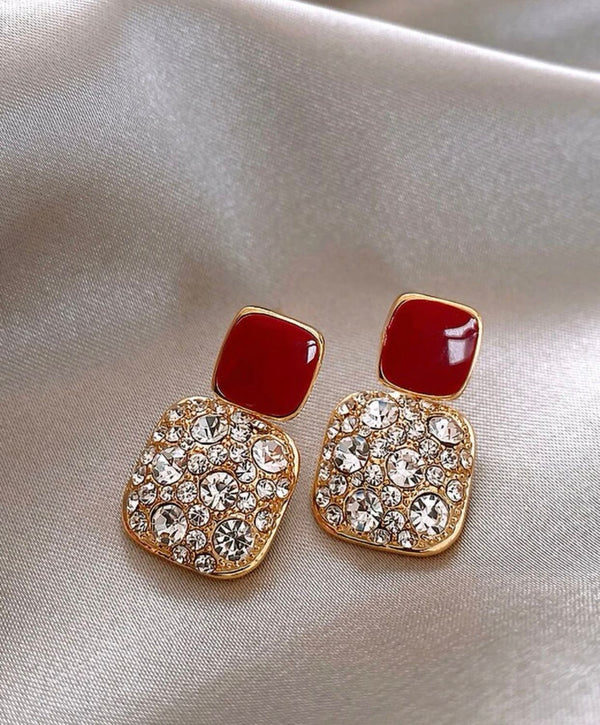 Rhinestone  Decor Drop Earrings