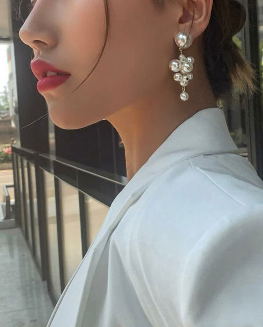 Faux Pearl Decor Drop Earrings