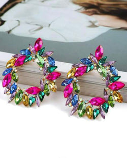 Rhinestone Decor stud earrings