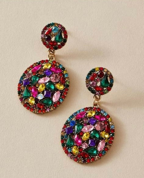 1pair Rhinestone deco waterdrop earrings