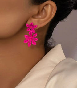 Flower drop earrings